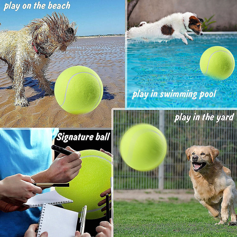 24cm Pet Tennis Rubber Dog Tennis Ball Interactive Inflatable Big Dog