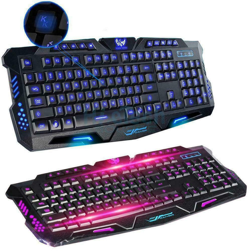 Free shipping-- 3 Color LED Backlight Gaming Keyboard