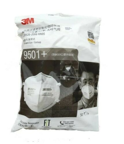 Free Shipping- 50x KN95 3M 9501+ Face Mask Masks Anti Dust Flu Protection Respirator  (Ear Loop)